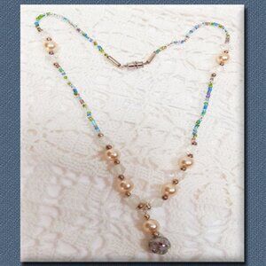 Vintage Hand Made Glass & Cloisonne Beaded Necklace Choker